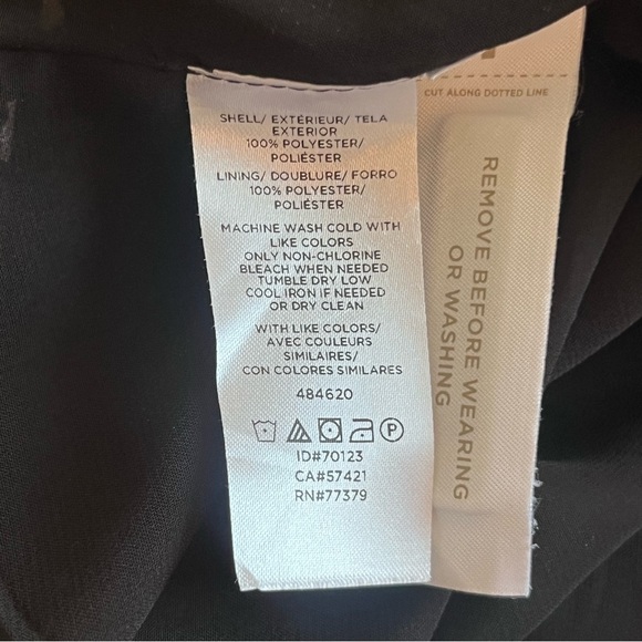 Ann Taylor black ruffle black floral long sleeve dress womens size 00P petite - Picture 12 of 13